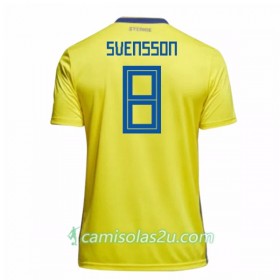 Camisolas de Futebol Suécia Svensson 8 Equipamento Principal Copa do Mundo 2018 Manga Curta
